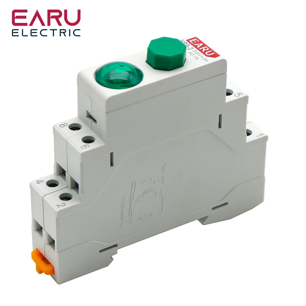 Din Rail LED Signal Lamp Push Button Signal Indicator Lamp Switch