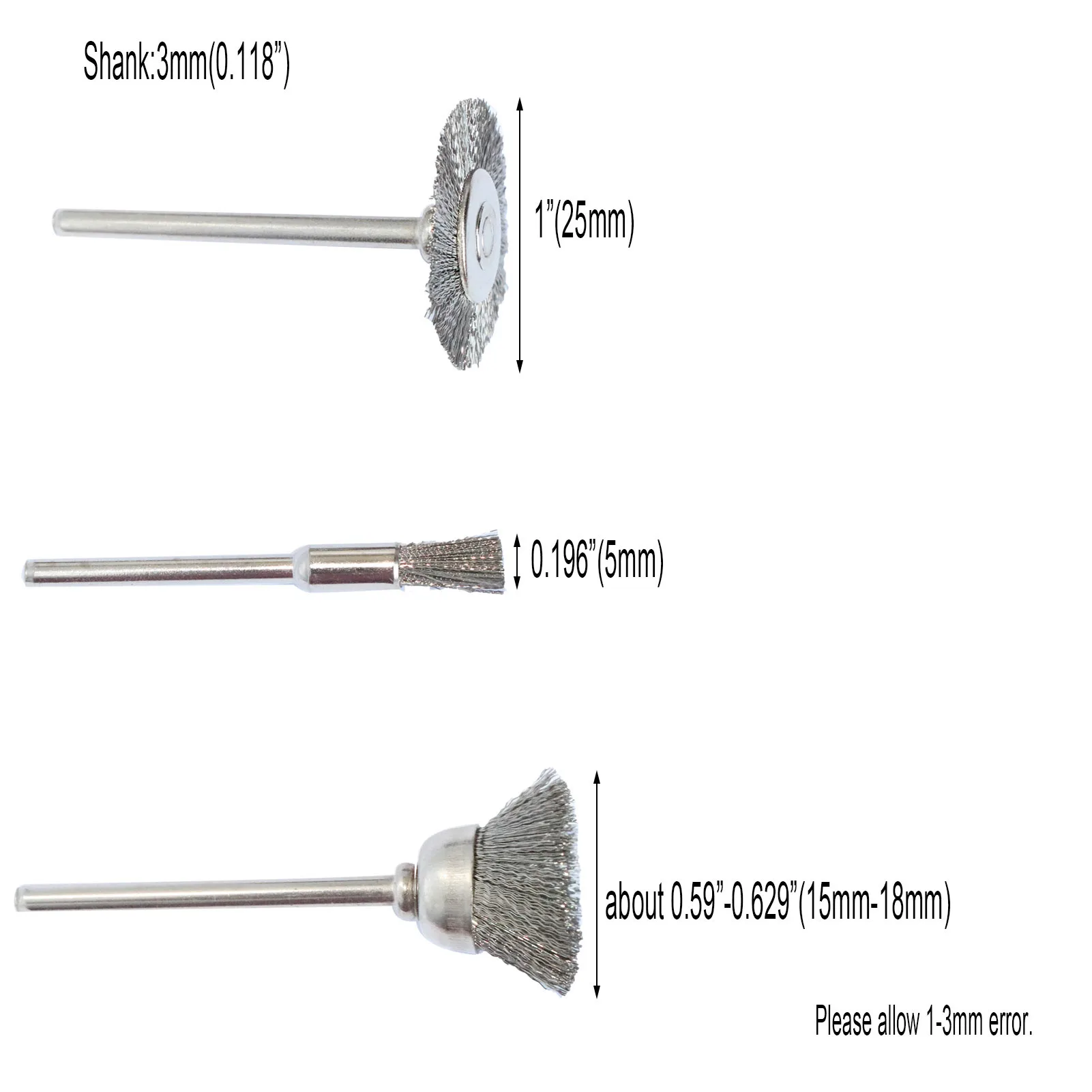 Brosse métallique en acier inoxydable, meuleuse, outil électrique lointain pour graveur, 10/15/30 pièces