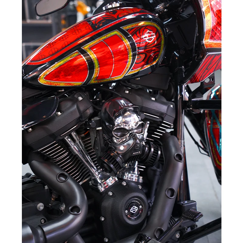 Skull High-Flow Air Cleaner Kit HD 2018-Later Softail 2017-Later