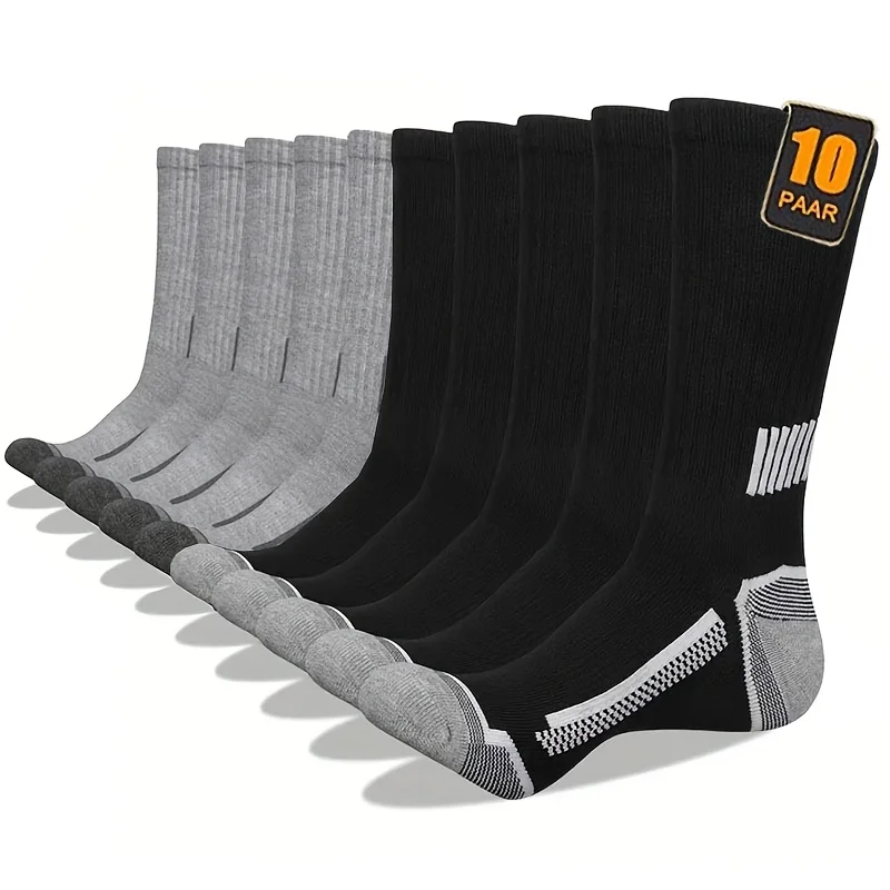 Basketball Crew Socks Set | Men’s Breathable Cushioned Sports Socks, Multi-Color