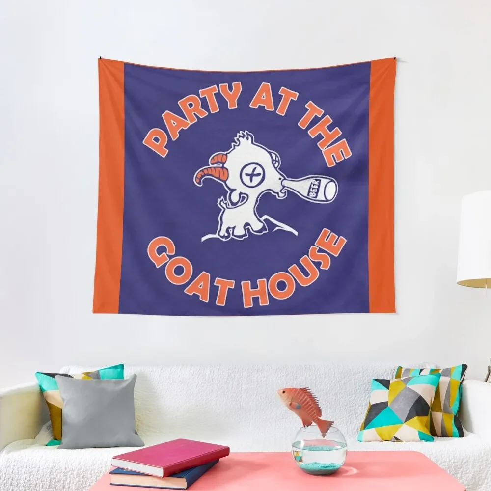 

Party at the Goat House (Blue) Tapestry Room Decor For Girls Home Decoration Room Decor Aesthetic Wall Tapestries Tapestry