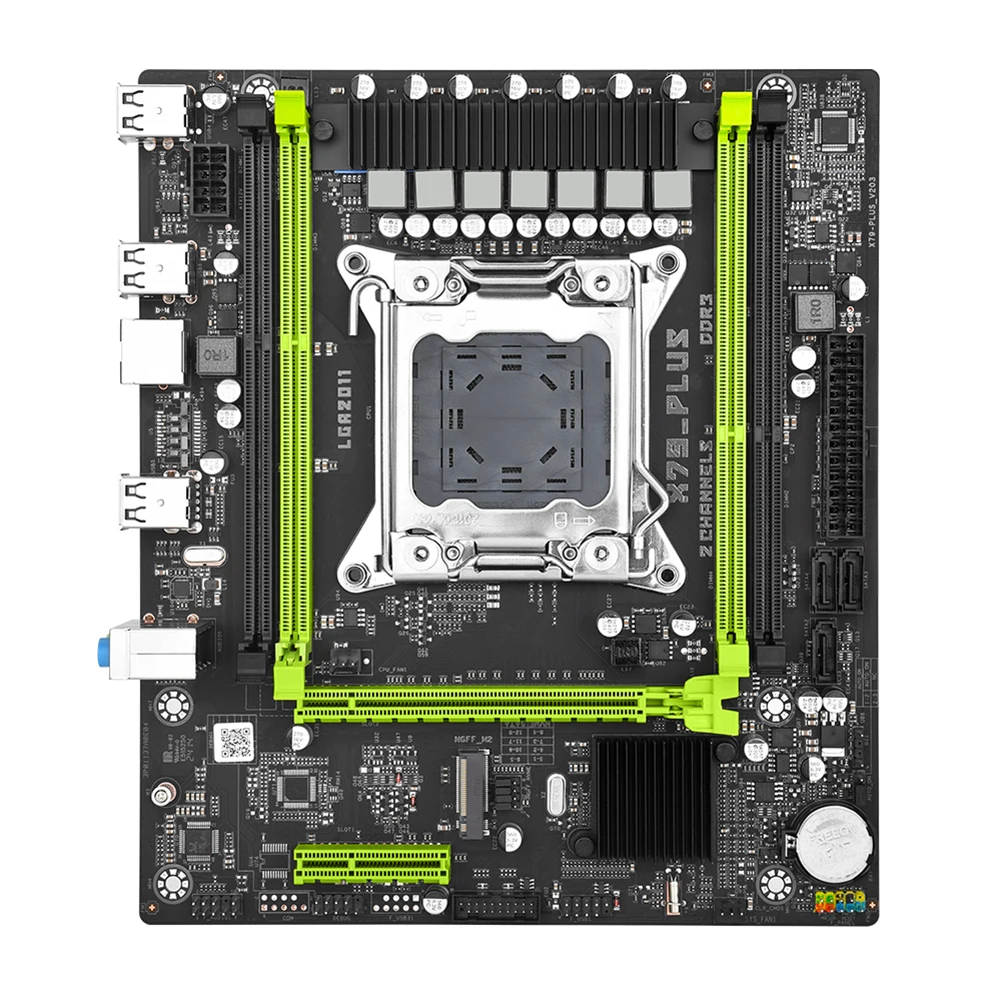 Материнская плата X79 Plus для компьютера LGA 2011 десктопная материнская плата 4 * DDR3 Gigabit LAN NVME M.2 3 * SATA2.0 PCI-E 16X/4X