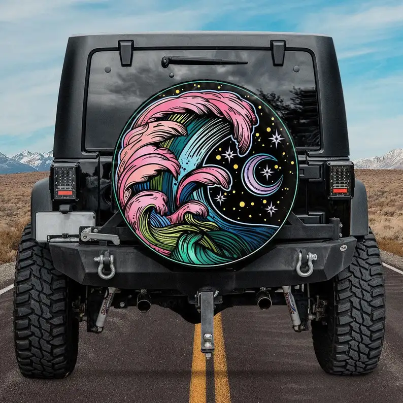 

Винтажная накладка на шину для кемпинга, в стиле хиппи, для внедорожника, накладка на шину, запасная накладка на автомобиль, индивидуальная накладка на шину для кемпинга C