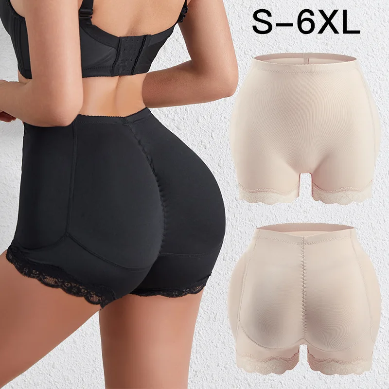 Large Size Lace Padded Butt Shaper Pants With Pad For Women Body