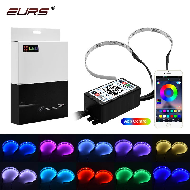 360° LED RGB Bluetooth Devil Demon Eyes with Angel Eye DRL