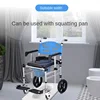 Transport Chair for The Elderly, Disabled Mobile Toilet Chair on Wheels, Foldable Disability Lift Chairs, Transfer Wheelchair 5