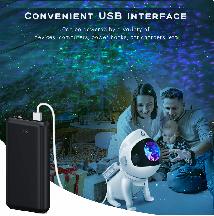 Star Projector Galaxy Night Light Space Dog LED Starry Nebula E-sports Atmosphere Lamp with Bluetooth Speaker APP Remote Control