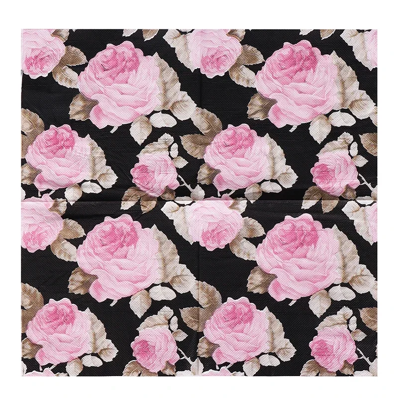Paper Napkin Flower Printed Chinese Style Pure Wood Pulp Party Decoration Placemat 2ply 20pcs/pac paper napkins disposable paper placemats tissue paper decoration