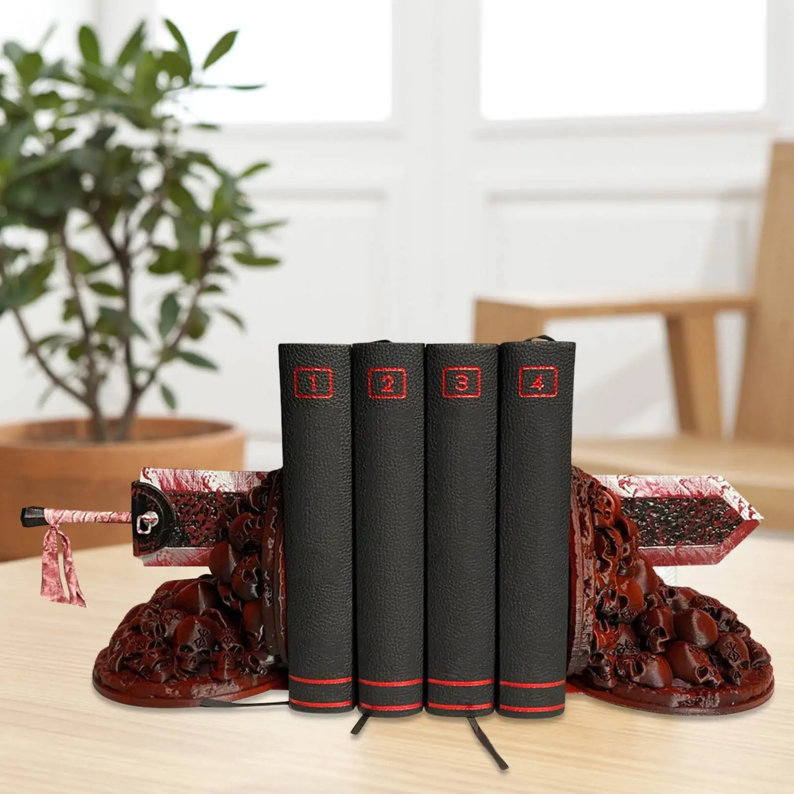 Dragon Slayer's Furious Bookend Berserk Bookends Sword Bookshelf Resin Book Nook Insert Kits