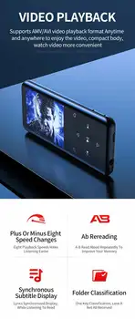 Ruizu D25 MP3 Music Player FM Radio Portable MP4 Touch With Bluetooth 2.4 Inches 16/32GB Storage Usb Read HIFI Lossless Sound 5