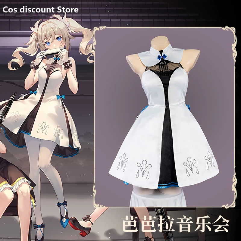 

[In Stock] Hot Game Genshin Impact Barbara Cosplay Costume Concert Sexy Gorgeous White Short Dress Role Play Clothes Sizes S-XXL