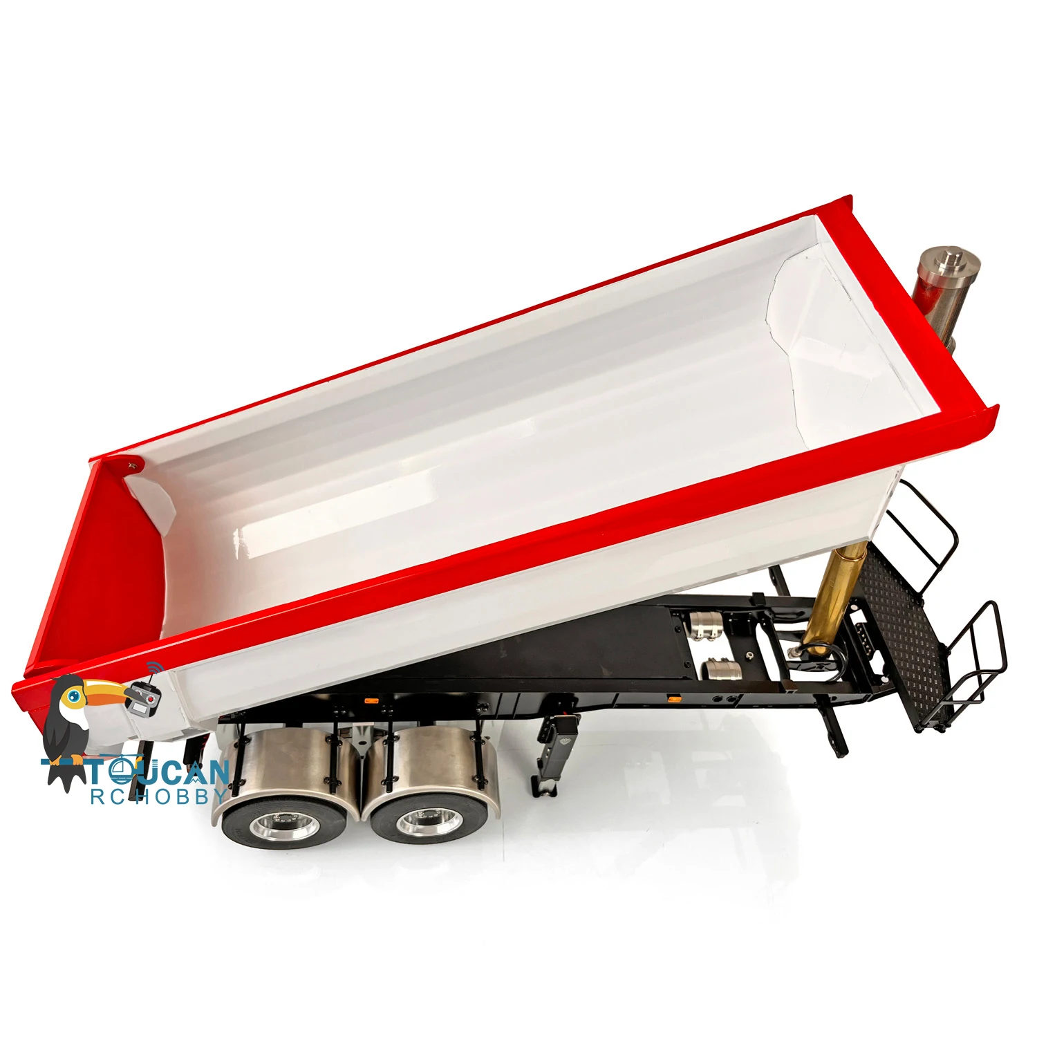 LESU RC Metal Hydraulic Dump Trailer with Light Set for 1/14 RC Tractor Truck DIY Remote Control Construction Car Model THZH1305 4