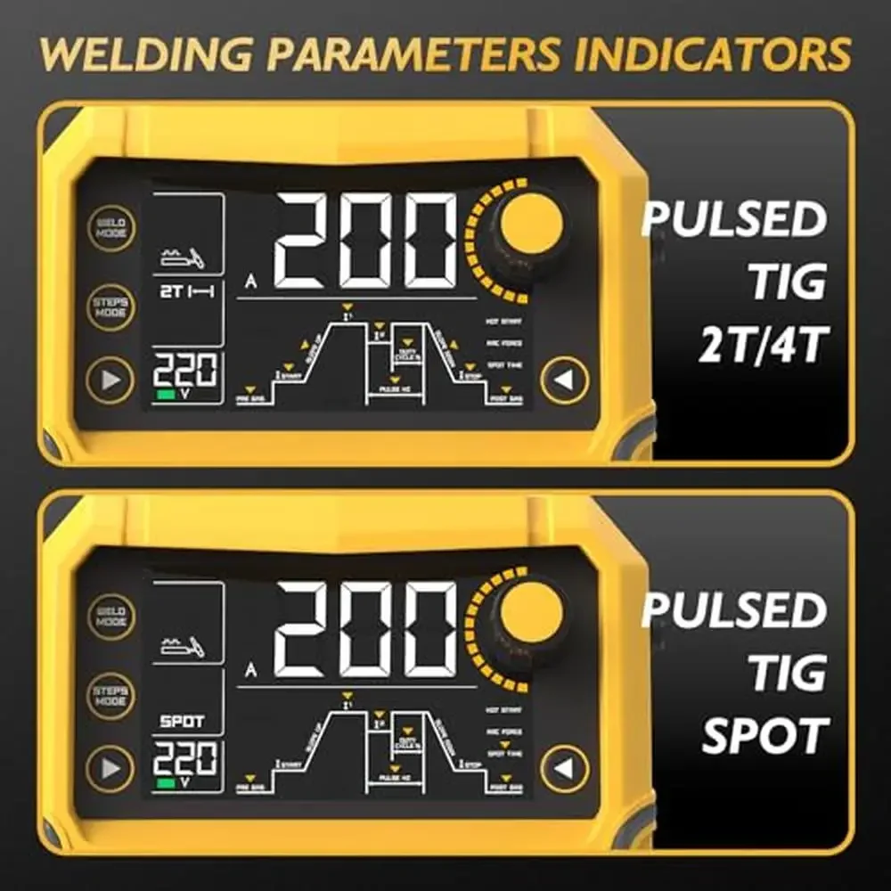 Pulse Multifunctional TIG Welder DC 110&220V Welding Machine Stick Alloy Steel Iron Welding 200A Remote Control ETL Certificated 5