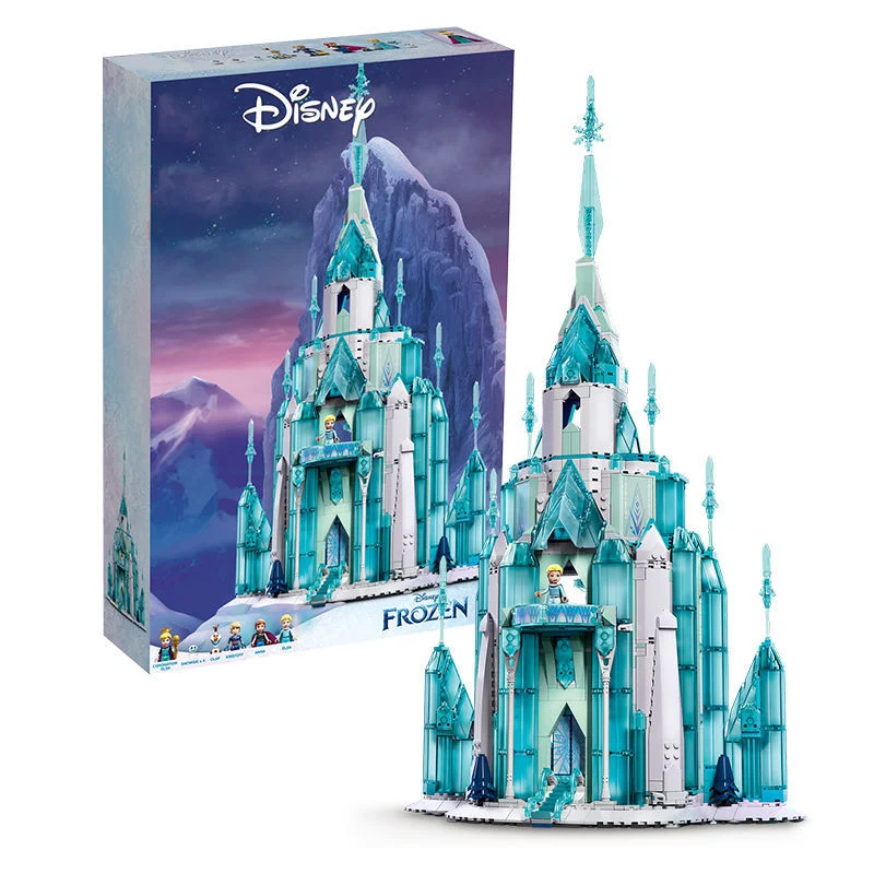

Frozen Anime Peripheral Elsa Cute Castle Girl Building Blocks Assembling Educational Children's Toys Birthday Gift for Friends