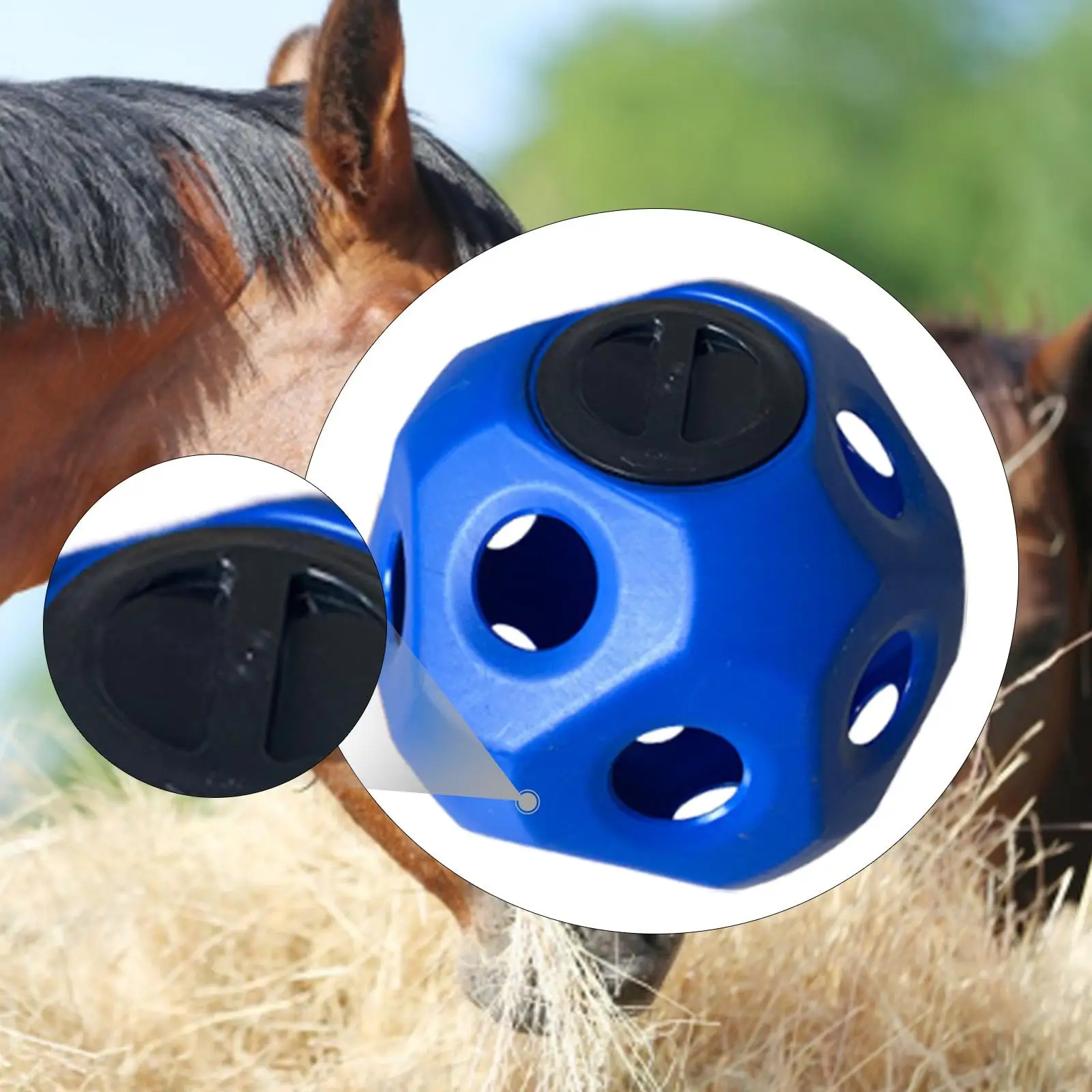 Hay Ball for Horse Ball Diameter 40cm for Paddock Hanging Feeding Toy Multifunctional Stall Toy for Horses Horse Treat Ball