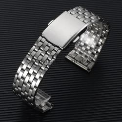 Universal Stainless Steel Seven Bead Men's Watch Bracelet with Folding Buckle - 22mm (Silver - 7)