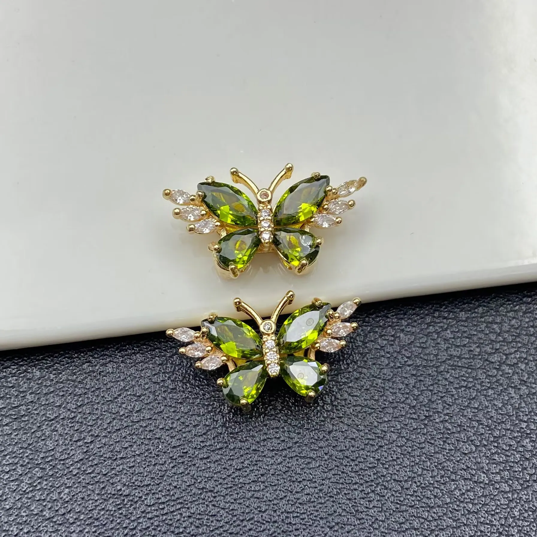 Gold Plated Zircon Butterfly Beaded Bracelet Material - Artistic Retro Chinese Style Jewelry Accessory