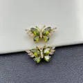 Light gold green zirconium butterfly 1 22 * 12.5mm