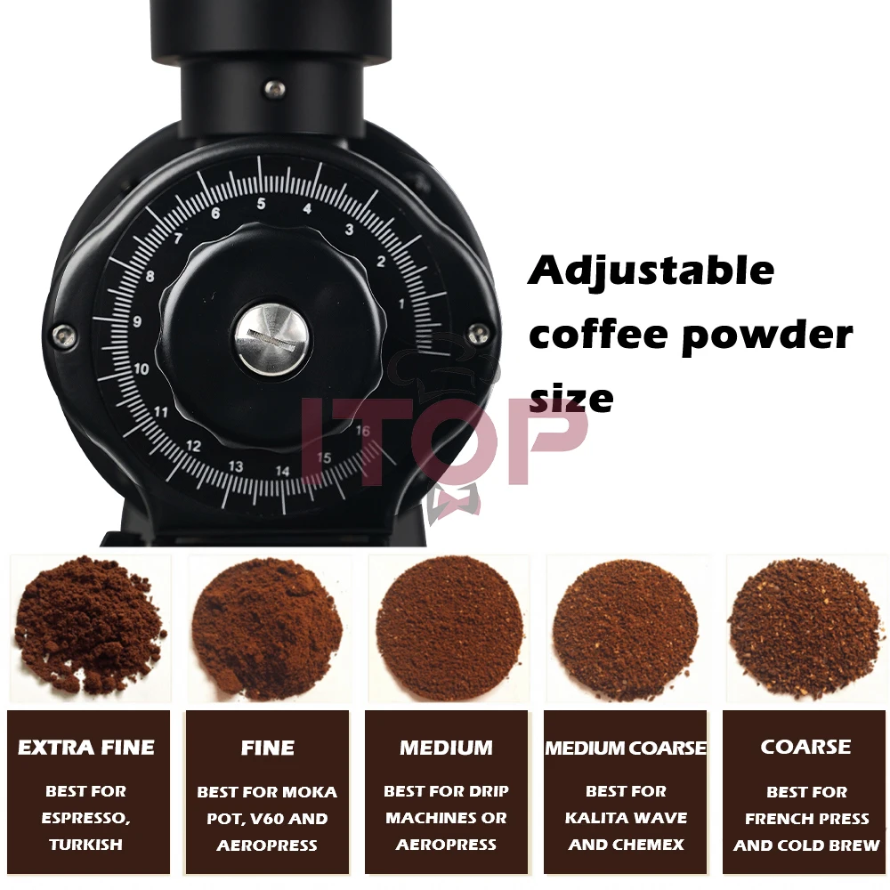 ITOP EK43S Coffee Bean Grinder for Single Grinding Funnel Filter 98mm Stainless Steel/Titanium Coffee Grinder Thickness Adjusted 5