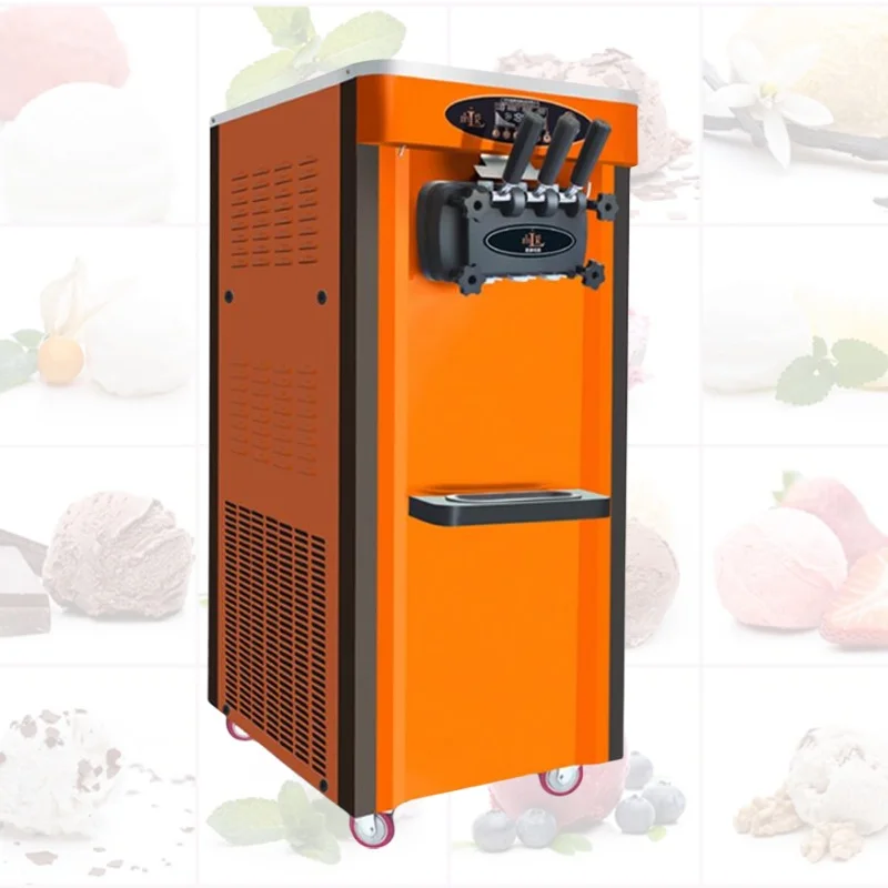

Commercial 25L Soft Serve Ice Cream Machine Frozen Yogurt Ice Cream Maker With 2+1 Flavors