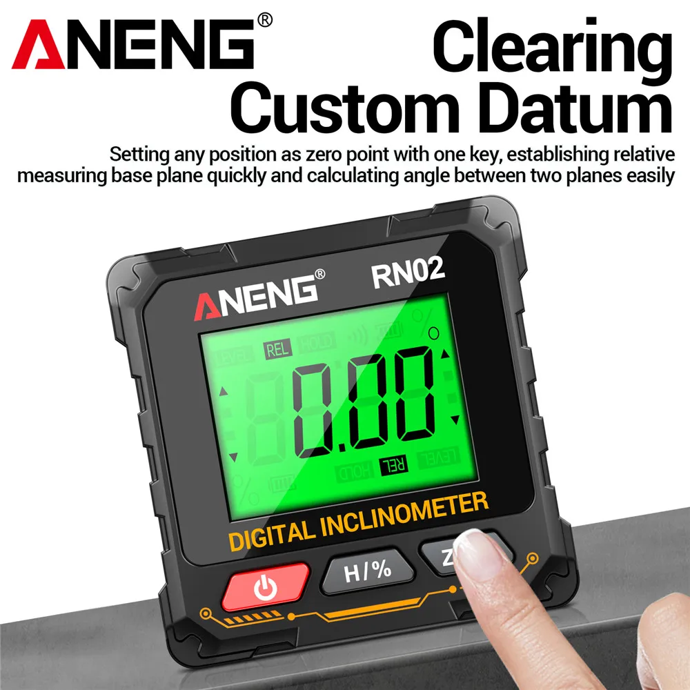 Magnetic Rechargeable Digital Angle Finder ANENG RN02/RN03 Laser Inclinometer USB Protractor Level Angle Ruler Measurement