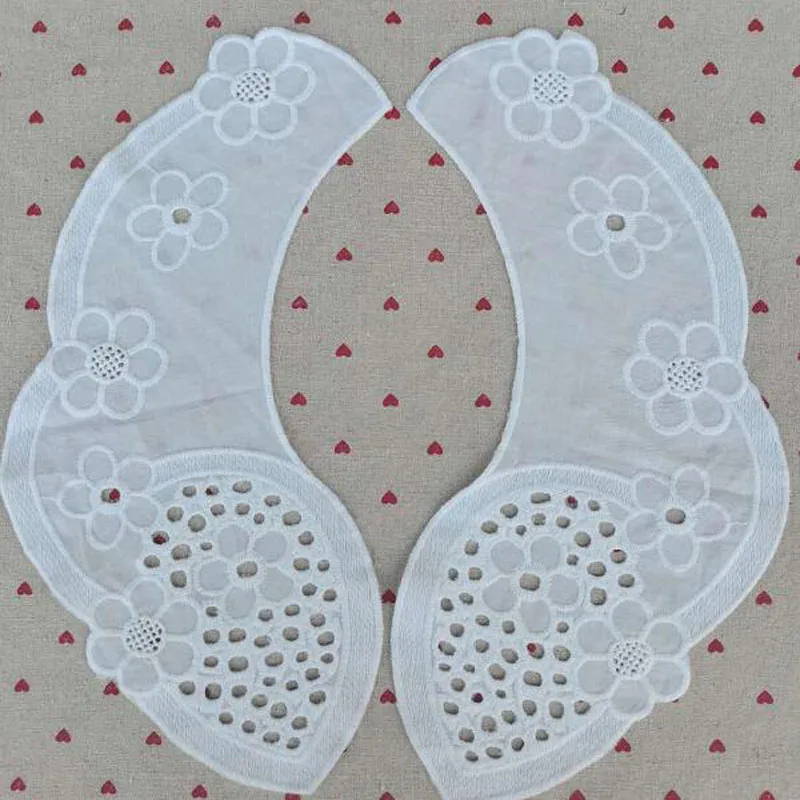 Flower Cotton Embroidery Lace Fabric DIY applique collar trim ribbon neckline craft Sewing Womens dresses Cloth decor lace fabric lace ribbon lace sewing supplies lace decoration lace accessories lace sewing accessories