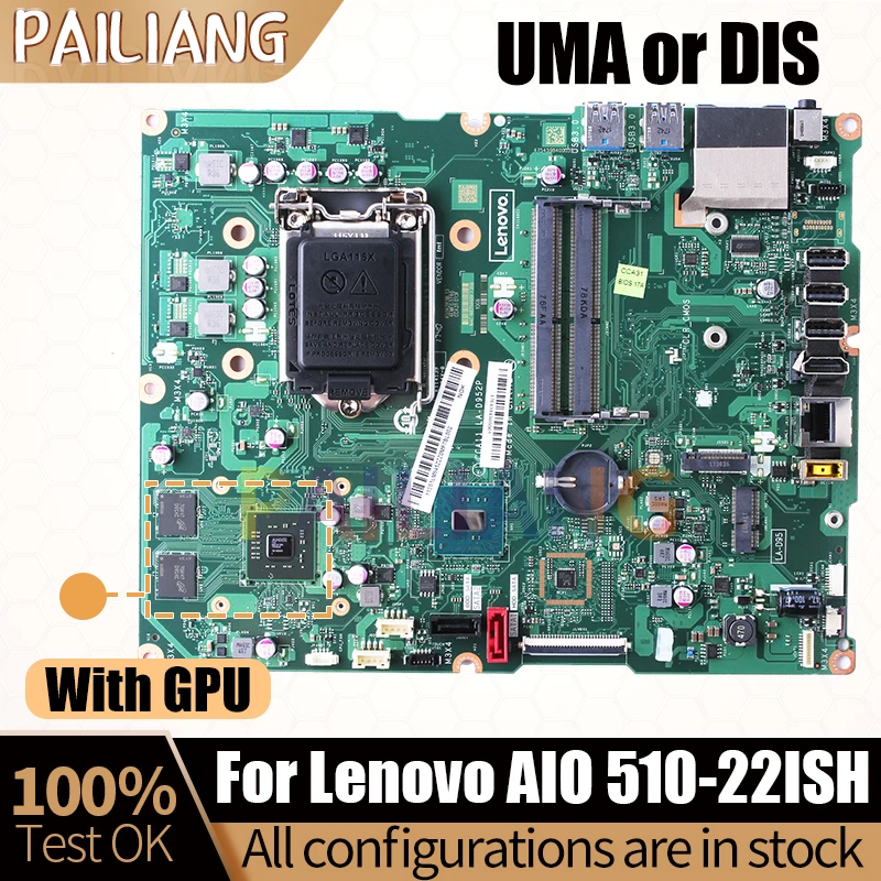 All-in-one Laptop Motherboard Mainboard para Lenovo Aio 51022ish La-d952p 11s00uw364zzz 00uw359 Sr2ca Completo Testado - Imagem 3