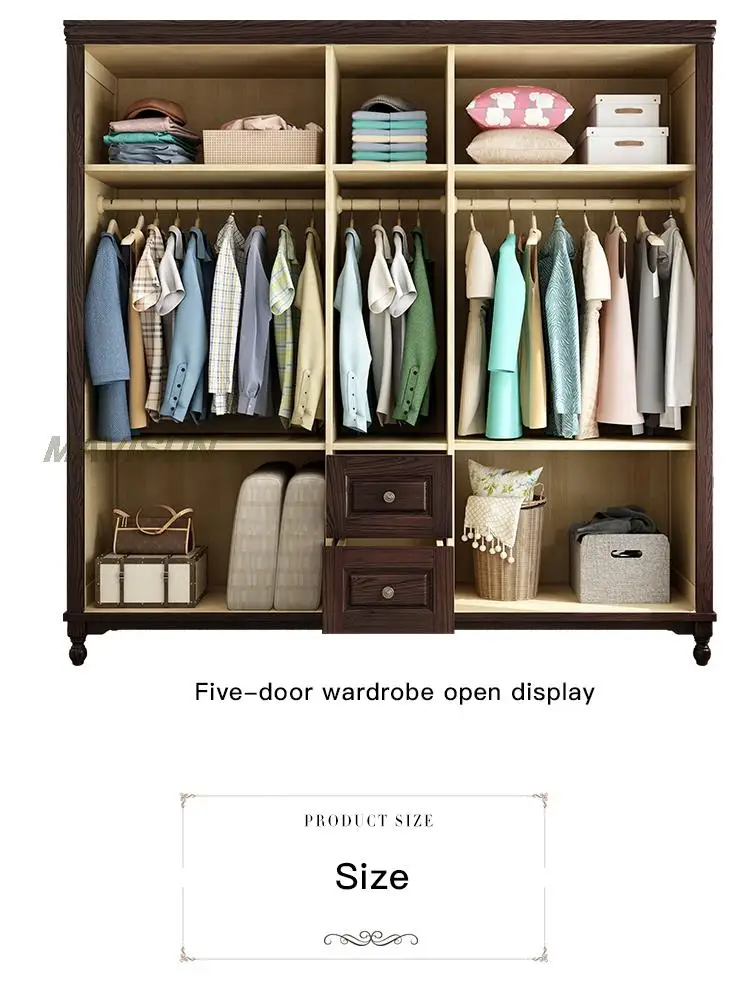 خزانة ملابس بتصميم ريفي كلاسيكي