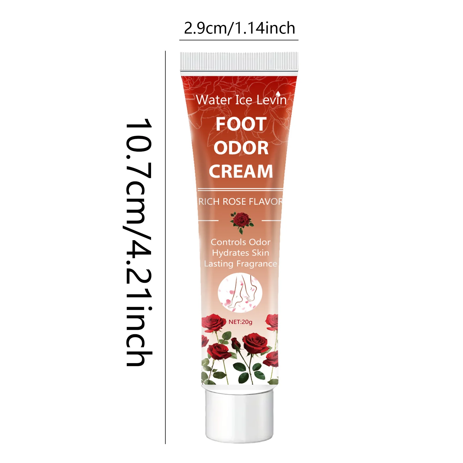 Rose Hand and Foot Deodorant Cream, 72H Long-Lasting Deodorant, Rose Fragrant, Suitable for Fitness Date with Multiple Scenes, Moisturizing Skin