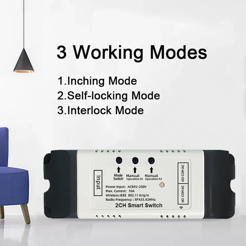 Ewelink-interruptor sem Fio Canais Módulo de Interruptor Wi-fi Aplicativo Ewelink Controle Remoto Faça Você Mesmo 4gang Relé Funciona com Alexa Google Home - Image 3