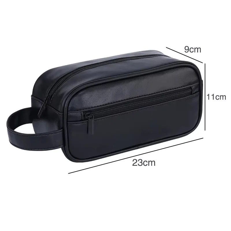 Men's Toiletry Bag Business Waterproof Wash Organizer Shaving Bag Pu Leather Cosmetic Bags Travel Lady Toiletries Makeup Handbag 6