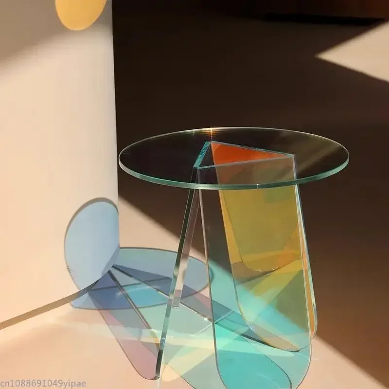 Acrylic Rainbow Coffee Table Modern Simple Living Room Balcony Storage