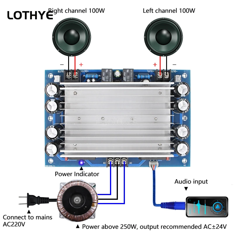 TDA7293*2 Dual 100W Pure Rearstage Power Amplifier Board Motherboard