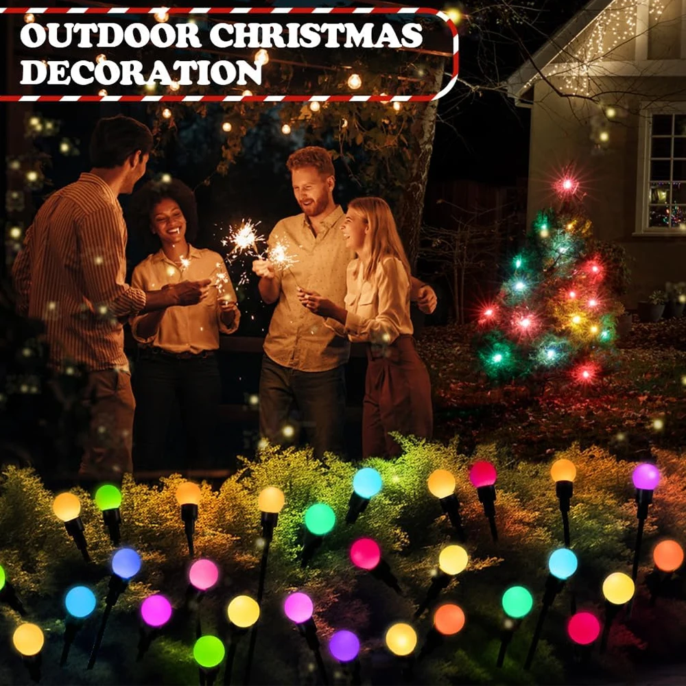 1pc 6/8/10LED Pack Solar Firefly Lights Upgraded Solar Garden Lights Outdoor Waterproof Swaying Landscape Outdoor