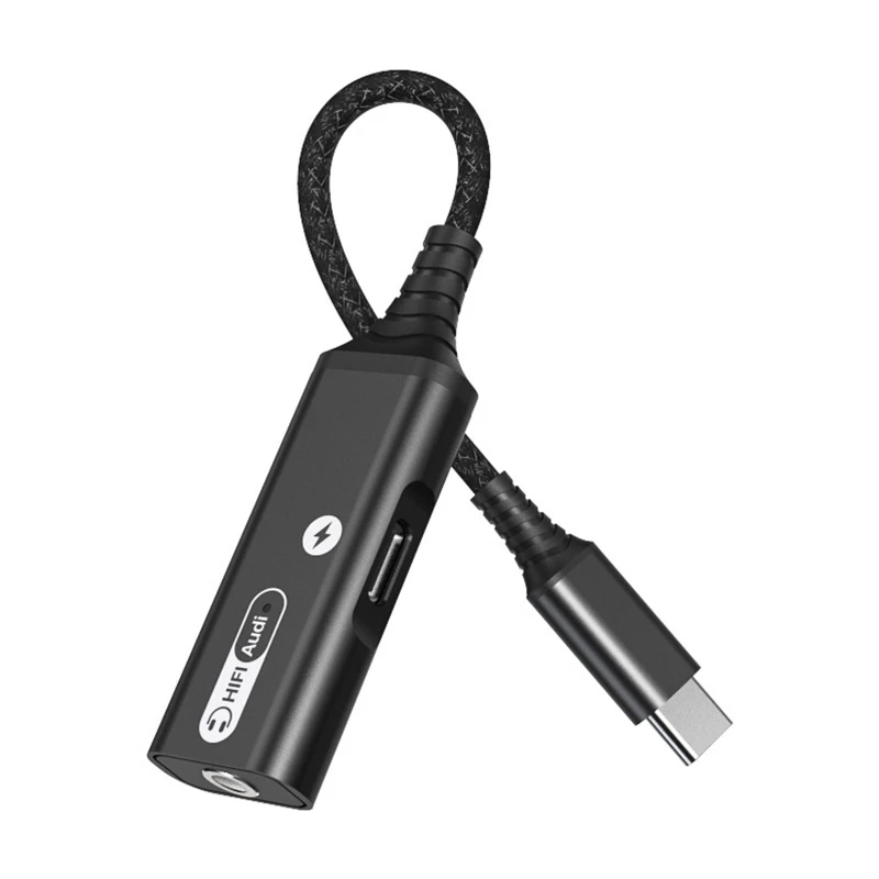 2 in 1 Aux 오디오 케이블(유형 PD 60w 충전 어댑터 포함) 휴대 전화 변환기 P8DC용 USB  3.5mm 잭 분배기