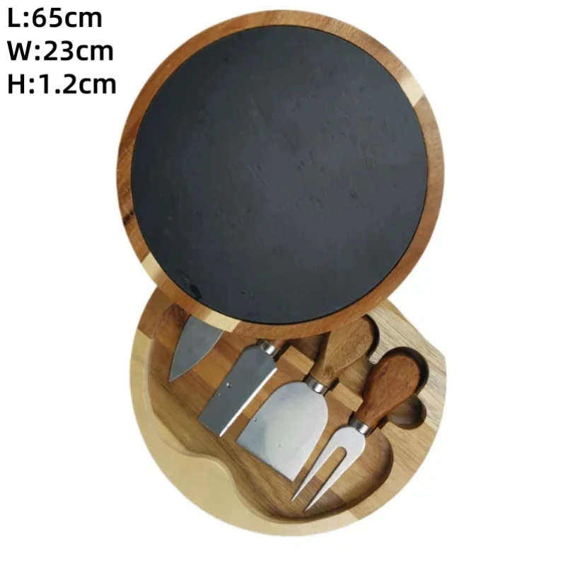 4 Cheese Knives Set Cheese Cutlery Steel Stainless Cheese Slicer Cutter Wood Handle Mini Knife Butter Knife Spatula Fork