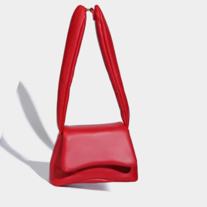 

Simple Design Soft Pu Leather Women Bucket Shoulder Bag 2023 New Leisure Armpit Bag Small Square Bag