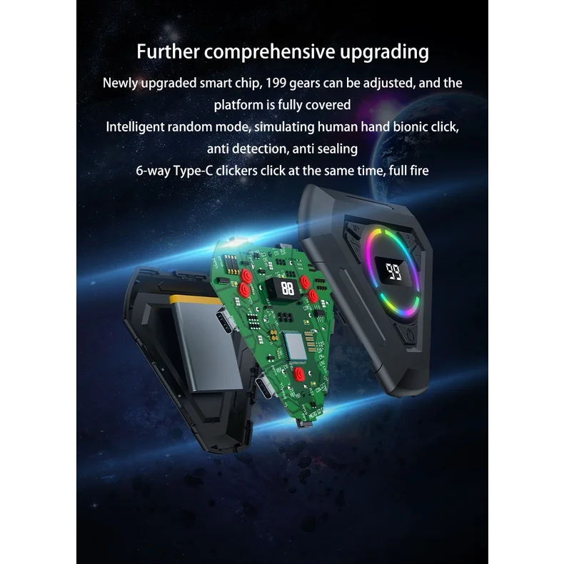 screen clicker New 6 heads Mobile Phone Tiktok live Like Automatic Like Device Screen Smart Mute Clicker Like Game Clicker