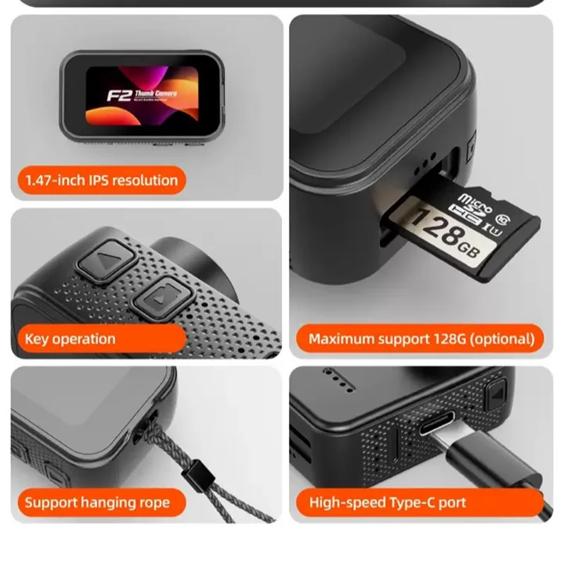 Caméra Action Lenovo Mini 4K HD - POV Sportive Magnétique