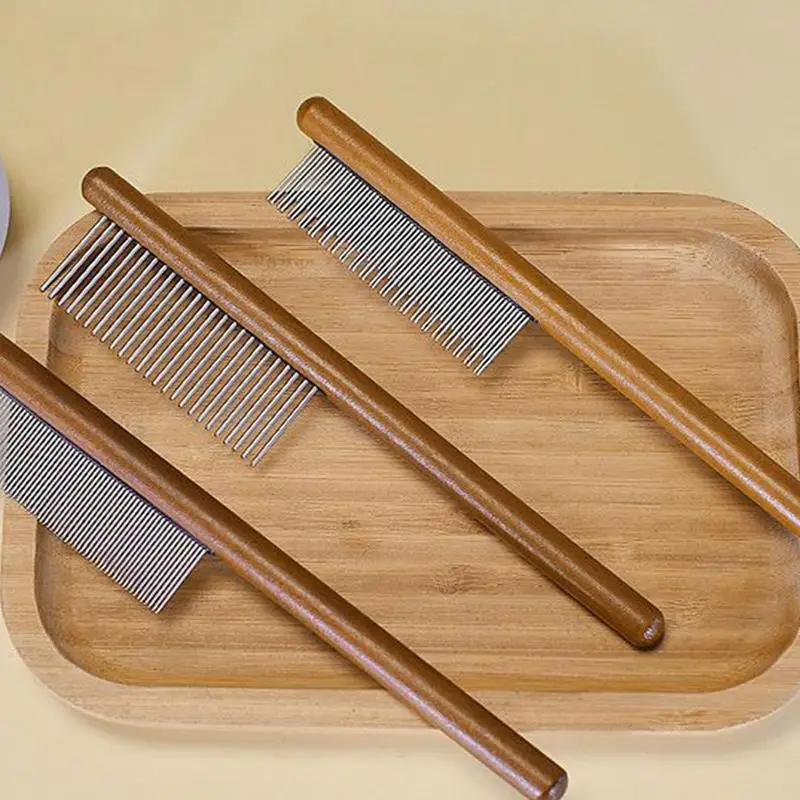 

Расческа для ухода ха шерстью животных с закругленными зубьями из нержавеющей стали, удаление спутанных волос, бриллиантовая расческа