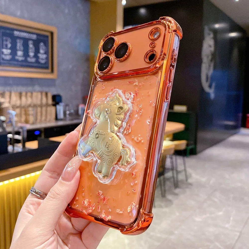 Luxurious Ultra-Thin Shock-Absorbing Silicone Phone Case with Creative Wealth Design