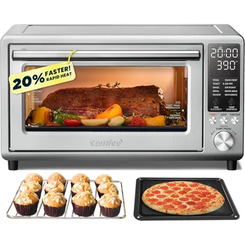 COMFEE' Toaster Oven Air Fryer FLASHWAVE™ Ultra-Rapid Heat Technology, Convection Toaster Oven Countertop with Bake Broil Roast 1