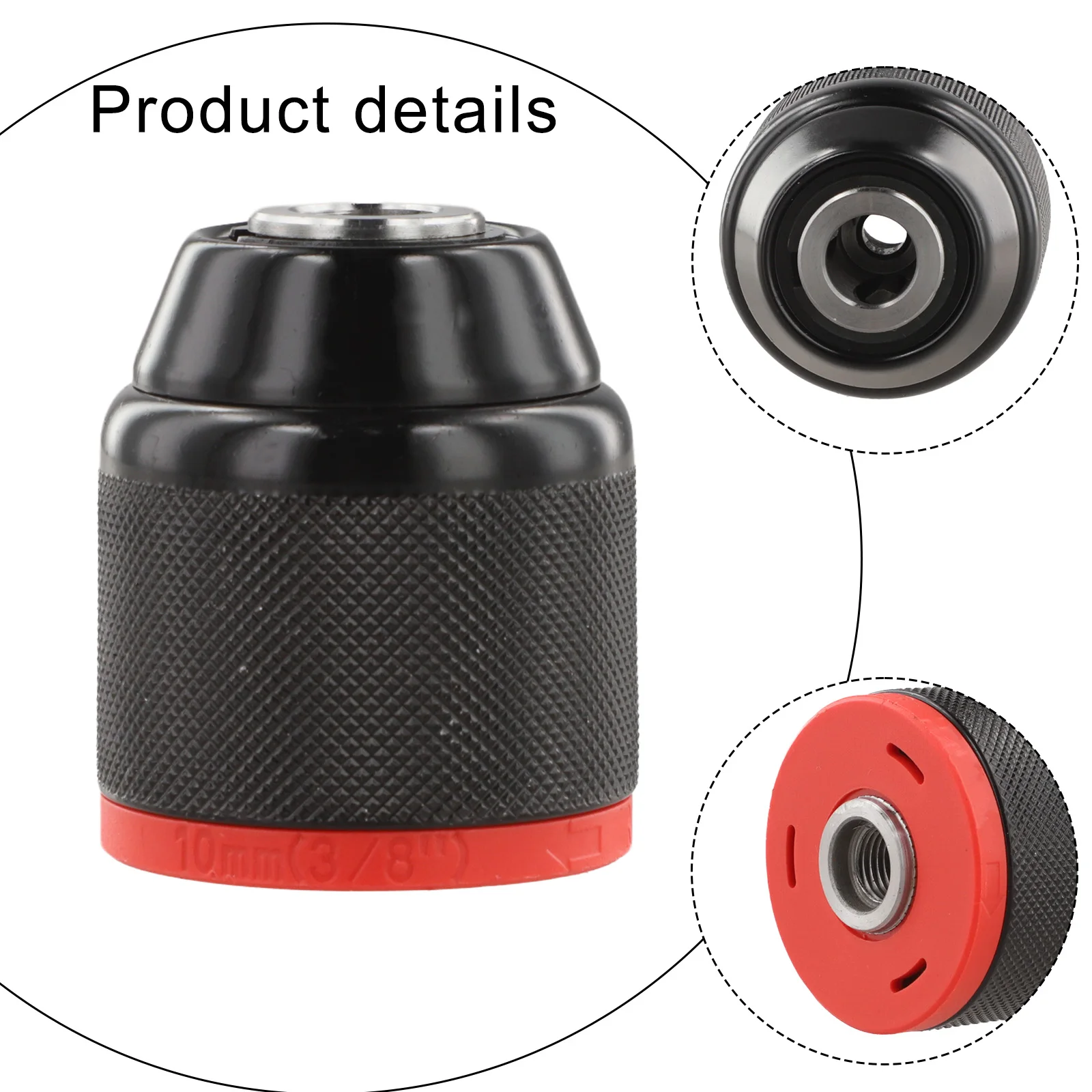 전동 드릴용 래칫 보조 자동 잠금 드릴척, 0.8mm10mm 비트 고정, 3/8-24UNF 나사산 호환