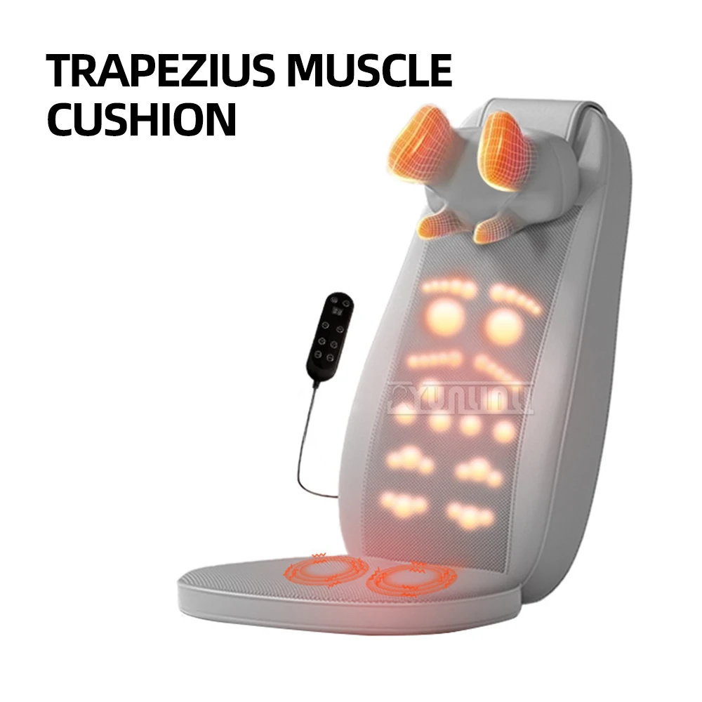 Full Body Massage Cushion Seat Chair Heating Shiatsu Deep Kneading Vibration Back Massager Trapezius Muscle Relaxation Electric 3