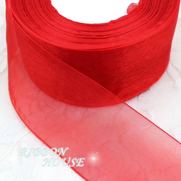 Organza 리본 도매 선물 포장 장식, 크리스마스 리본, 40mm