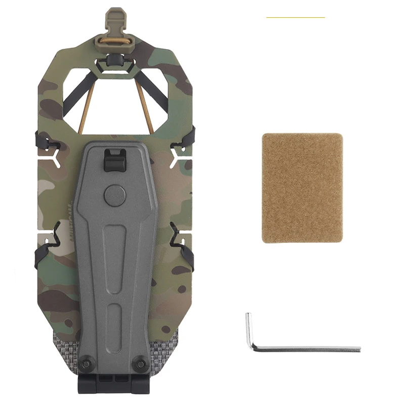 Tactical 90&deg; Rotating Phone Holder Outdoor Hunting Vest Front Smartphone Holder Stand Adjustable Molle Foldable Navigation Board