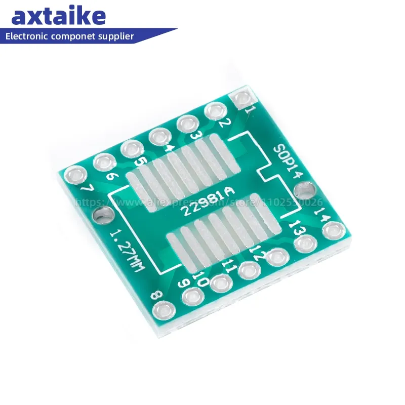 10PCS TSSOP14 SSOP14 SOP-14 SOP14 to DIP14 PCB Transfer Board DIP Pin Board Pitch IC Adapter plate Conversion board