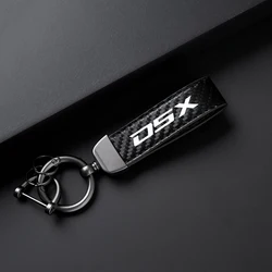 Carbon Fiber Patterned Leather Rope Keychain Keyring (Black)