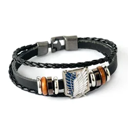 Attack on Titan - Leather Woven Bracelet with Corps Emblem (E - 191)