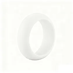 Unisex Rainbow Silicone Ring - Hypoallergenic & Flexible Antibacterial Sports Band - 8 (White)